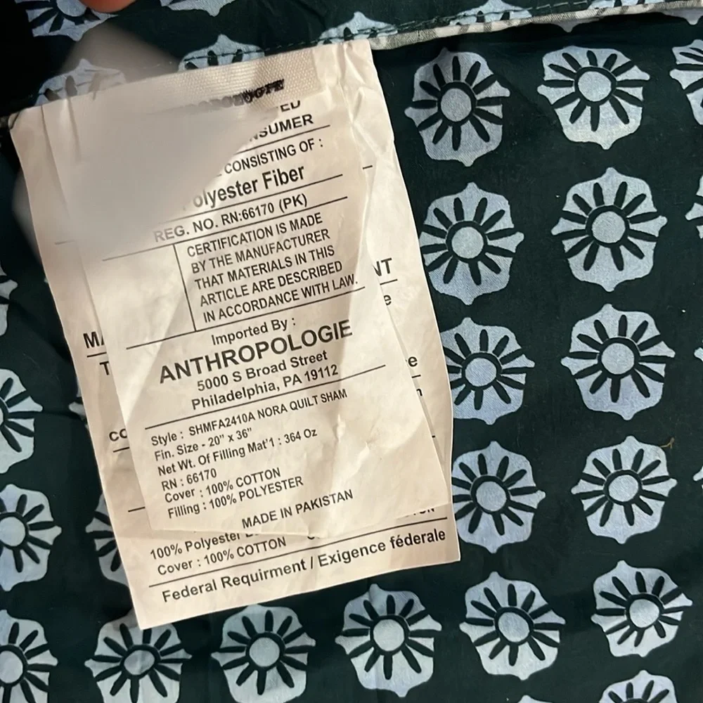Anthropologie Nora Organic Cotton Printed King Shams NWT
